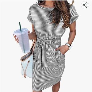Merokeety Striped T-shirt dress